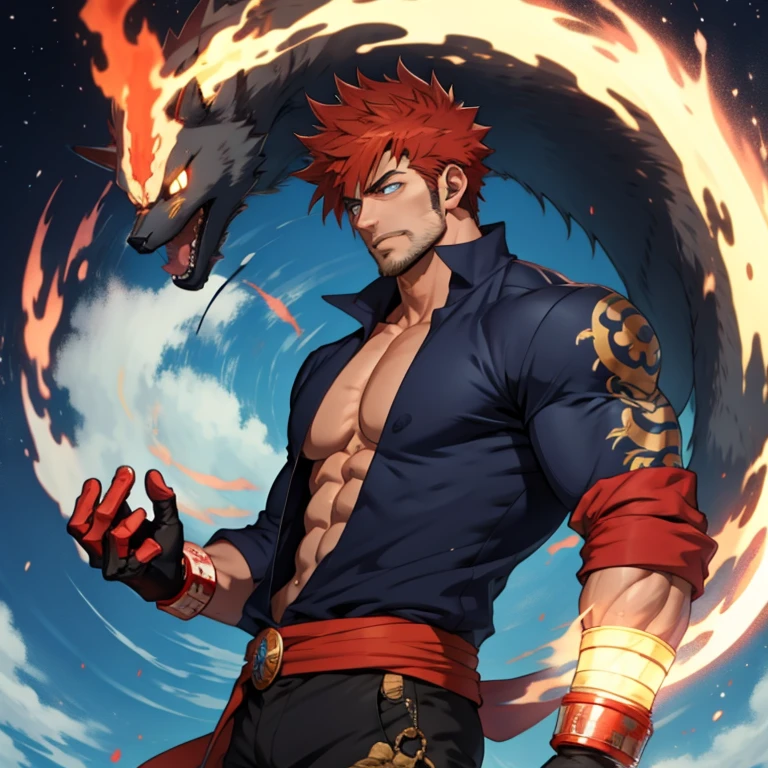 Tall, Handsome, Muscular, very masculine, anime male God