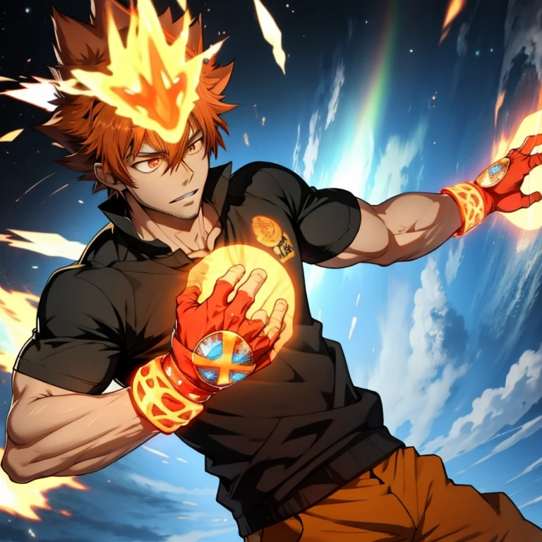 Tall, Handsome, Muscular, very masculine, God of Light, tsuna