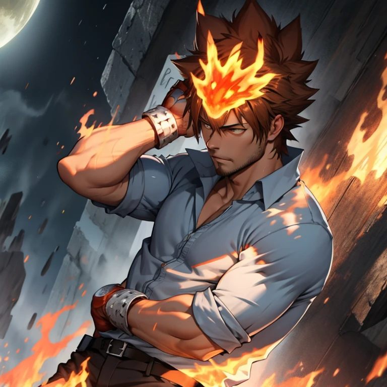 Tall, Handsome, Muscular, very masculine, broad shoulders, God, tsuna