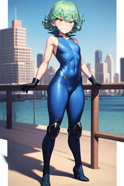 (masterpiece),(highest quality),(Very detailed),(High resolution),(Photorealistic Stick),(Realistic),(8k),wallpaper,Perfect lighting,BREAK(One Woman),((niimi kaoru:1.5)),(blue hair, short hair, brown eyes, hairclip, lips, stud earrings, semi-rimless eyewear:1.5),(NiimiBodysuit, blue bodysuit, belt:1.5),(31 years old),(((very sheer bodysuit:1.5))),(((Very detailedなボディスーツの描画:1.5))),(Beautiful Eyes:1.5),(Detailed face drawing:1.5),(Detailed face drawing:1.5),((Very detailedな女性の手:1.5)),(Shiny skin),(((Very muscular:1.5))),((Beautiful ass:1.5)),(Very sensual:1.5),(((Thick thighs:1.5))),((((gradient background:1.5))),(((Blur the background:1.5))),(((stretch legs, from behind:1.5))),(((Sitting:1.5))),(((Impish Smile:1.5)))