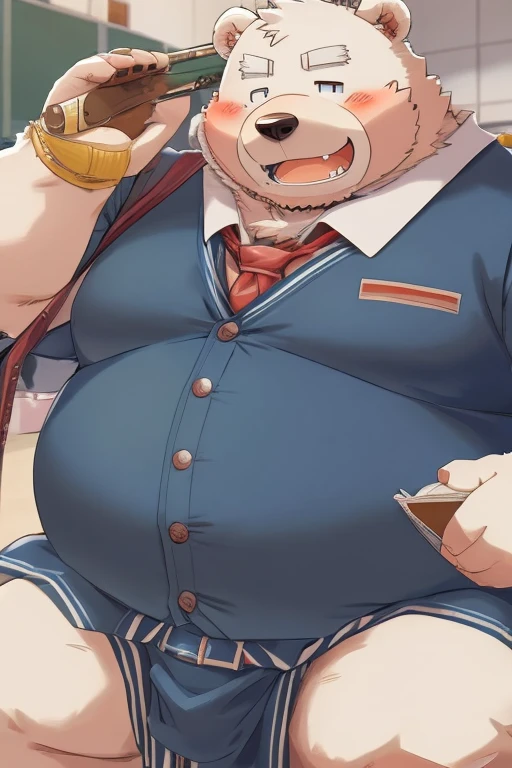 （student、School uniform、black）（（（Being overweight、Bear Beast Man）））blush