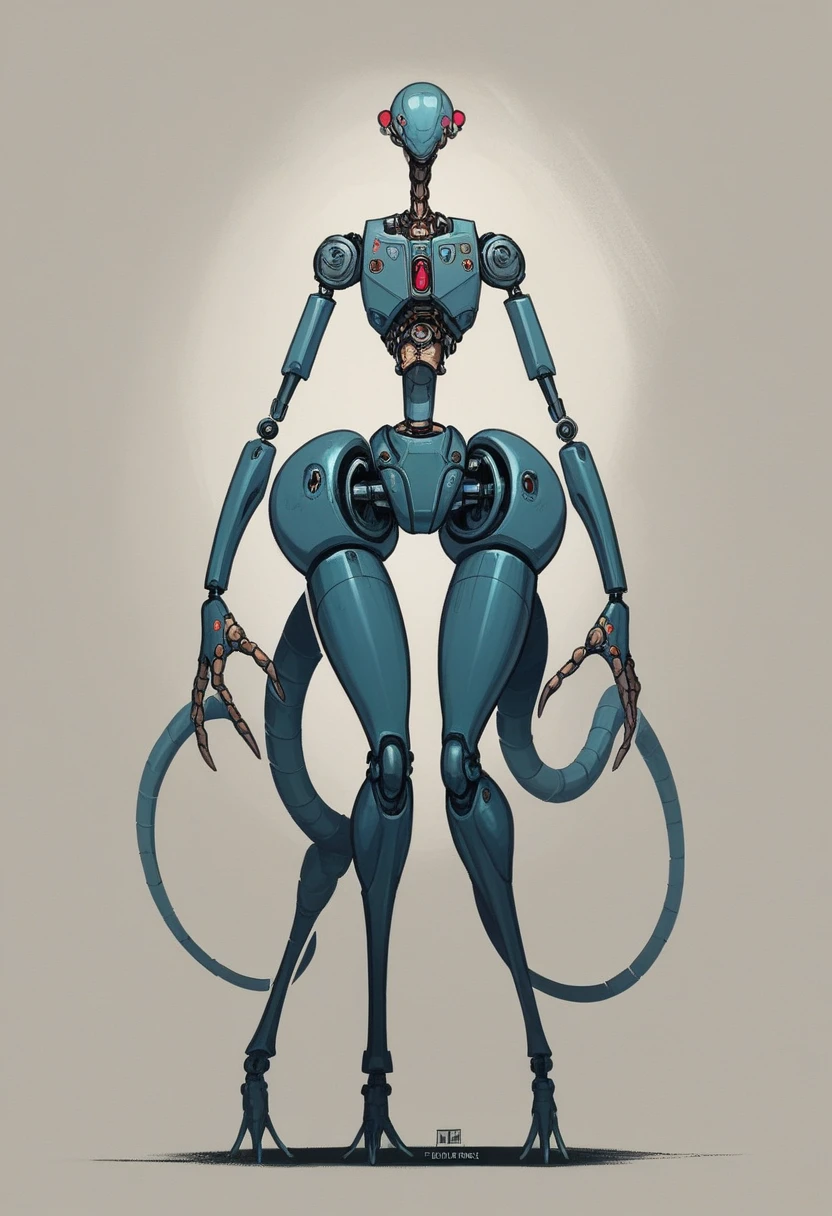Girl with steampunk robotic body