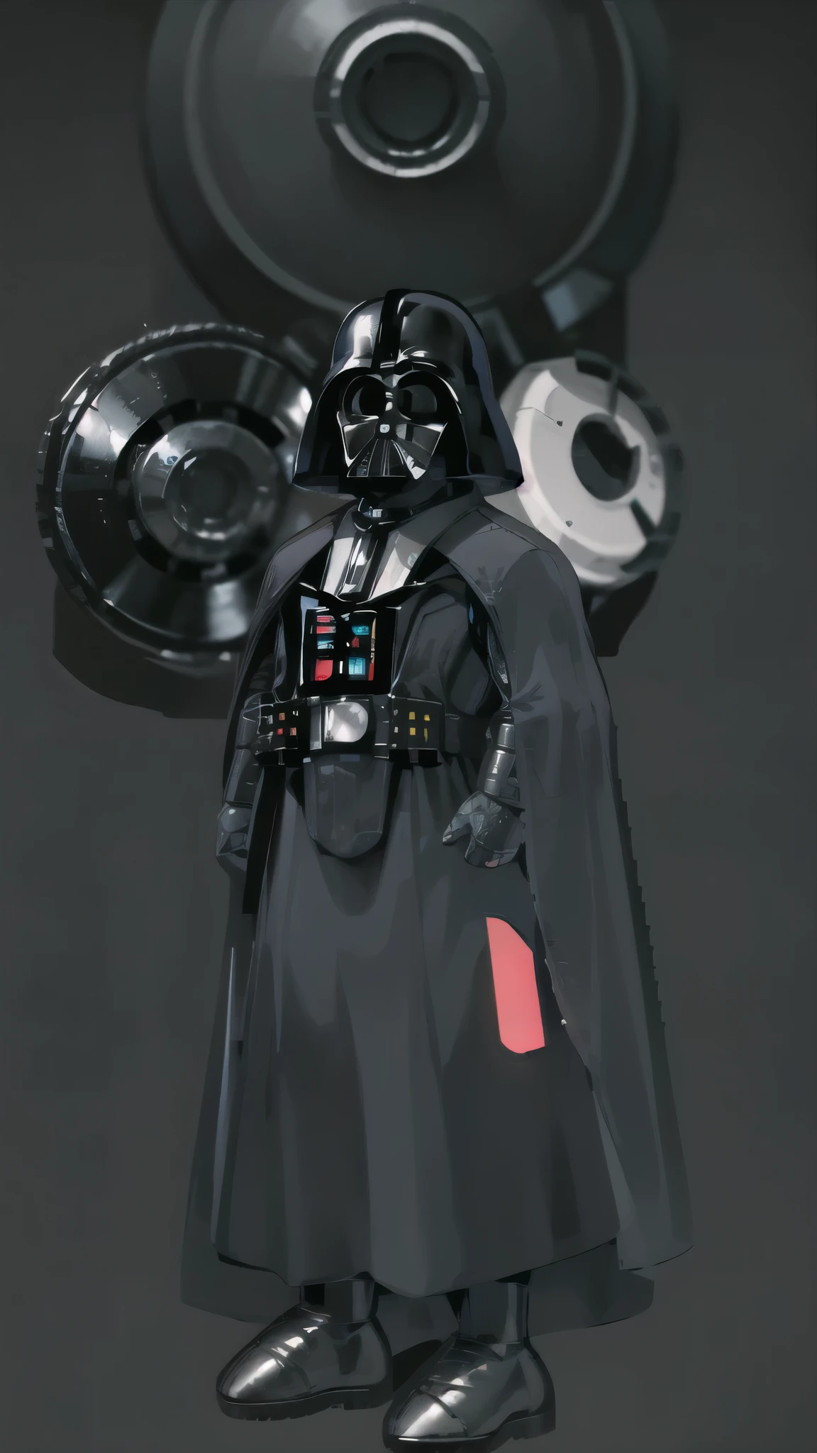 High Quality, human, darth_vader suit suit Masterpiece, simple background, full body, 
black eyes, solid oval eyes, outline 