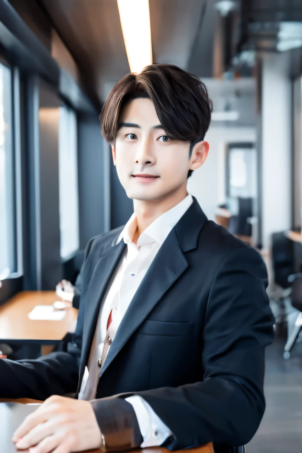 Office worker、personnel、Businessmen、Genuine、kind、Handsome man、My hair is smooth、Shortcuts、Clear Skin、Best Quality、High resolution、Alone、Office、suit、３５age、wild