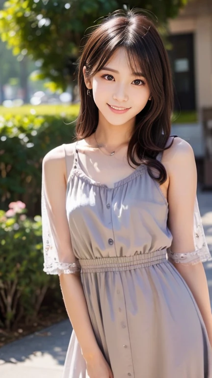 (((16 years old)))、(((high school girl)))、(((charming face)))、(((cute face)))、(((young face)))、(((beautiful girl)))、(((unparalleled beauty)))、Beautiful woman、cute woman、((innocent face))、((Smile))、((Super-detailed face))、((detailed lips))、((detailed eyes))、((double eyelid))、(((beautiful face)))、(((beautiful well-shaped eyes)))、(((beautiful well-shaped lips)))、(very short hair)、(ponytail)、(Pixie cut)、((gray hair))、(((brown hair)))、(((Blue cornflower hair ornament)))、BREAK、、BREAK、((Wearing a white lace dress))、(off shoulder)、BREAK、8 heads and bodies、(((slender)))、(((slender body)))、(((thin body)))、(((slim woman)))、((flat chest:1.6))、BREAK、live action quality、Natural light、(フォトrealistic:1.4)、(Highest image quality:1.2)、(ultra high resolution:1.2)、8K、RAW photo、realistic、high detail、film grain、detail skin、Symmetrical、delicate skin、real human skin、pores、Super detailed、Detailed、(masterpiece : 1.2)、thin face、sharp face、small face、small face、thin shoulders、small shoulders、small shoulders幅、slim shoulders、thin shoulders幅、beautiful japanese woman、Beautiful Korean Woman、slim womanモデル、young gravure idol、Realistic young gravure idol、Young sensual gravure idol、Young pretty gravure idol、japanese model、young gravure idol、((from the knees up))、(arms behind back:1.3)