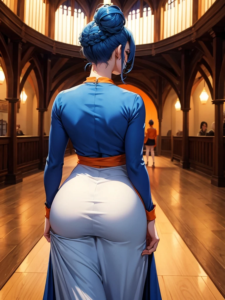 Obra maestra, Mejor calidad, 1 chica, 1 chico, grande ass, puedes ver su ano y vagina, desnudo, sexo pov, vaginal, anal, pene,As, grande , grande eyes, grande smile, pelo azul, piel blanca, cuerpo en forma, ojos azules, super short haircut, mountains and trees background, Dragon Ball Z, Saiyajin, vestido rojo