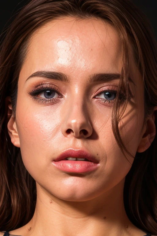 a close-up image of a sexy woman,, moaning,edgOrgasm,face focus,woman with edgOrgasm_face, mouth wide open, realistic skin, super defined and contoured lip contour, tanned Skin, beautiful face, no makeup, no eyeliner, no eyelashes, (eyelashes not be visible), (should not be visible), moaning mouth, voluminous lips, small eyes, super defined and detailed eyebrows, extremely symmetrical face, Hair tied back, extremely fine details, Ultra defined realism, ultra HD 8K resolution, extremely realistic and detailed skin, no visible shadows, defined eyebrows, substance painter render, (Hair cannot be in front of the face), 8k, best quality, masterpiece, realistic, ultra detail, photo realistic, hyper realistic, smoother lighting, increase cinematic lighting quality, realistic lighting, backlighting, brightening light, Increase quality, best quality real texture skin, close-up, slender, mystical background,furrowed brow, raised eyebrows, screaming, frown,Beautiful Japanese Actresses,((Face close-up))