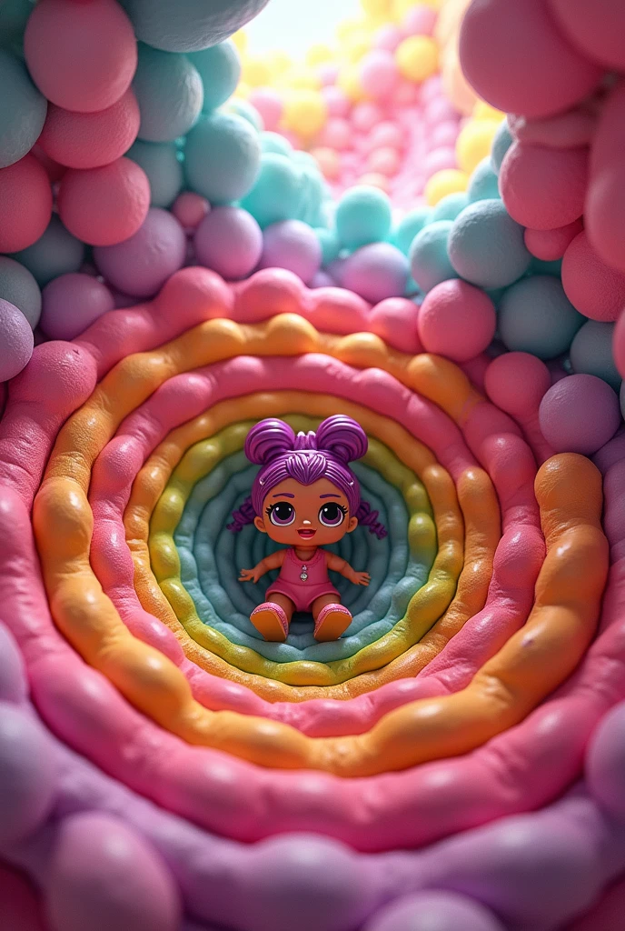 (candyland)(a beautiful woman nude, age 25, colorful hair, lactating)is in a candyland living room. A gummy tentacle beast is sexing her hard and deep, big tentacles penis