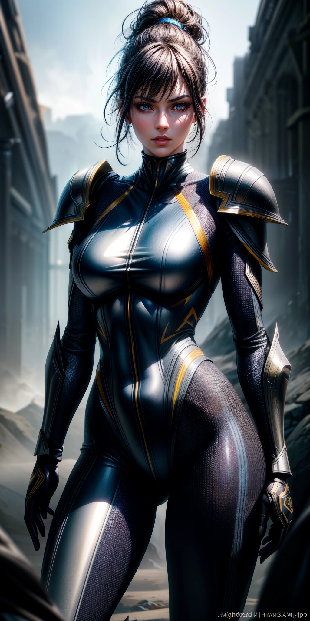 highly detailed, 8k, masterpiece, 1girl, Black shiny_hair, naked, nipples, , (perfect_face), ornate, intricate, dramatic lighting, 4k, detailed_background, caustics, full_body, <lora:homareStyleLORA_v1:.75>