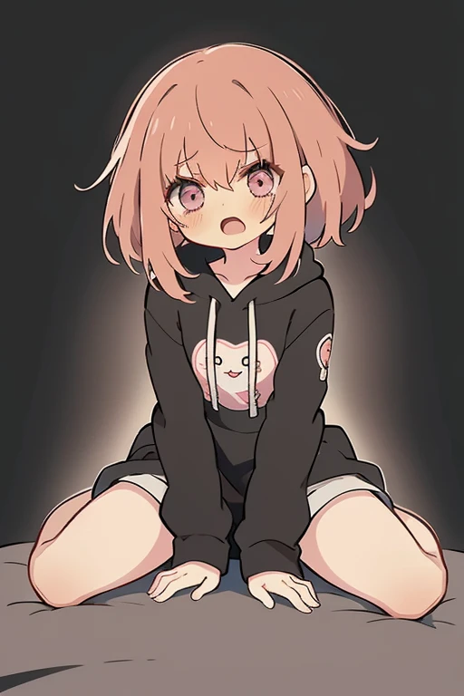 masterpiece of the highest quality, anime boy in a black dress with a white background, Only 1 person, So cute!, Cute Animeのビジュアル, Anime Moe Art Style, by Ai-Mitsu, ((black)), Soft anime illustration, Wearing a hoodie, by EiQ, , , Cute Anime, Wearing a pink hoodie, パーカーを着たblack髪の, blackい目, blackい髪, depression, Bored Eyes, Neutral look, nsfw, cute penis, boy, sex, fuck, ecstasy