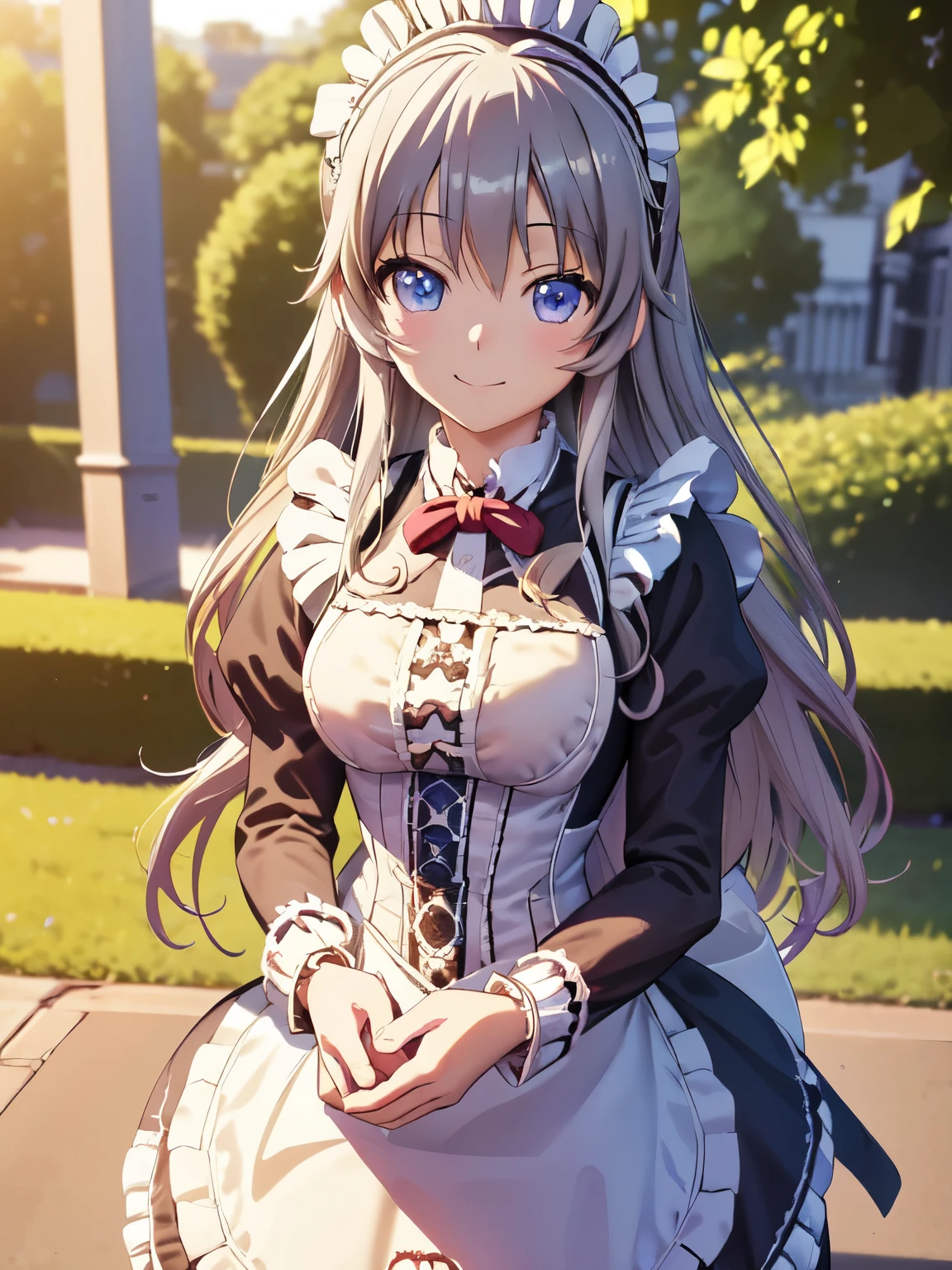 Best Quality, super high quality,
nao.Tomori,One Girl、(Anime illustration style:1.2),(victorian maid outfit:1.5)、8K images、Real、Absolute reference to the center、gosurori、smile、Closed Mouth、Very detailed eyes、Highly detailed face、Highly detailed eyes,Cowboy Shot, (Realistic, Photorealistic:1.2)、