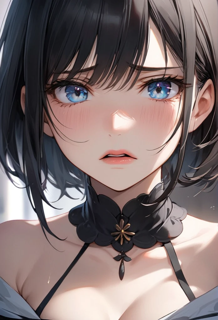 Close up portrait of woman with chalk and necklace, photorealistic anime girl render, Smooth Anime CG Art, Anime style. 8K, 3 d anime realistic, anime styled 3d, artwork in the style of guweiz, Beautiful Anime Face, Stunning anime face portrait, realistic anime 3 d style, Beautiful Anime Portrait, Anime Realism Style Significance Level 5%