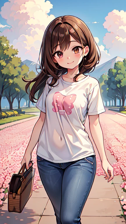 1,000,000.Short brown hair), Staring at us from the front,Beautiful brown hair, Clear brown eyes, A little thick,Small breasts,Small butt,(((Teasing Smile))),
Best Quality, masterpiece, Ultra-high resolution, 8k,,Spring Sky,((Spring Outfits)),Show anime style , One, Soft Line Art, Digital Enhancement, shojo anime touch, shojo manga core, Flowing fabric, close, Soft Drawing, Ultra HD digital anime art, Clear facial depiction, Highly detailed girl manga character art, Ultra-detailed manga style, Best Qualityの色, full body,
(Summer landscape,Cumulonimbus.Gingham T-shirt and jeans