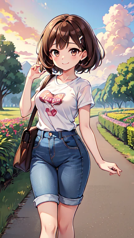 1,000,000.Short brown hair), Staring at us from the front,Beautiful brown hair, Clear brown eyes, A little thick,Small breasts,Small butt,(((Teasing Smile))),
Best Quality, masterpiece, Ultra-high resolution, 8k,,Spring Sky,((Spring Outfits)),Show anime style , One, Soft Line Art, Digital Enhancement, shojo anime touch, shojo manga core, Flowing fabric, close, Soft Drawing, Ultra HD digital anime art, Clear facial depiction, Highly detailed girl manga character art, Ultra-detailed manga style, Best Qualityの色, full body,
(Summer landscape,Cumulonimbus.Gingham T-shirt and jeans