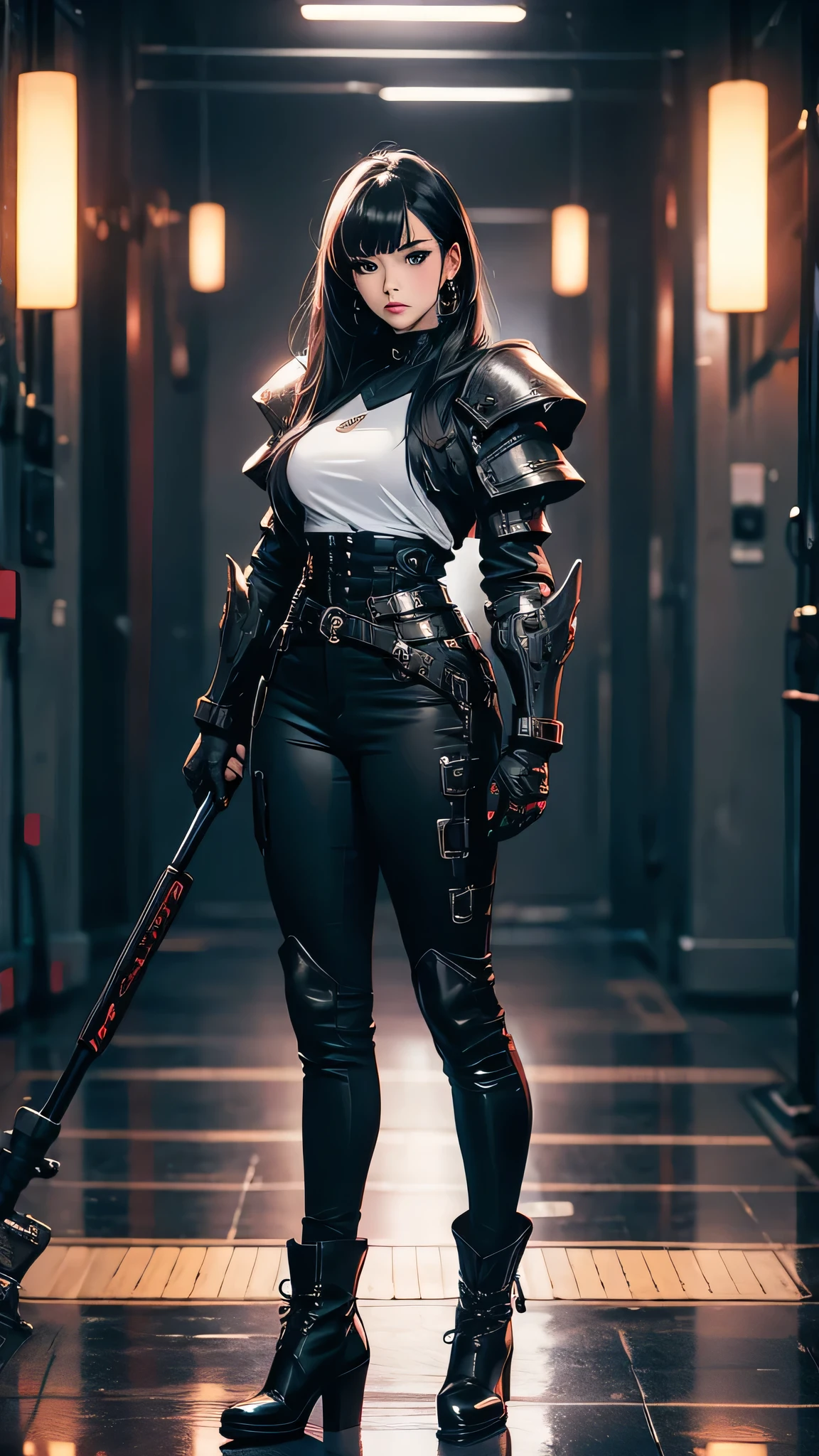 (8K High Quality Masterpiece、1 sexy woman G cup:1.3、Black perspective:1.1、hyperdetailed face、二重まぶた、A sexy、爆乳、Transparent underwear、Stroking chest、Open legs)、jpn、Military general、Oda Nobunaga、Wearing a helmet、highleg、samurais、armor、s Armor、Knives、Japan helmet、Random Poses、（Open legs）