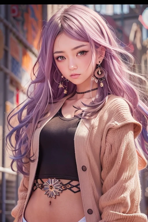 (masterpiece:1.1), (detailed:1.1), (realistic:1.0), 1girl, (pale purple hair:1.2) + (long hair:1.1), medium breasts, (sweater dress:1.1), (wind coat:1.1), scarf, hair decoration, street, sky, snows, <lora:DetailTweaker:0.6>