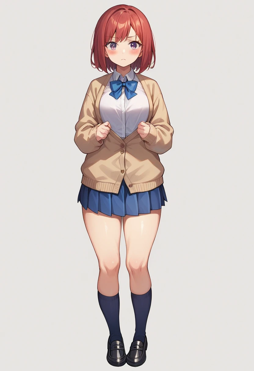 One girl, young child, young girl, baby face, young appearance, ((short height)), ((height: 120cm)), (height: 1/2), elementary school junior, large breasts, ((large breasts: 1.8)), full body,