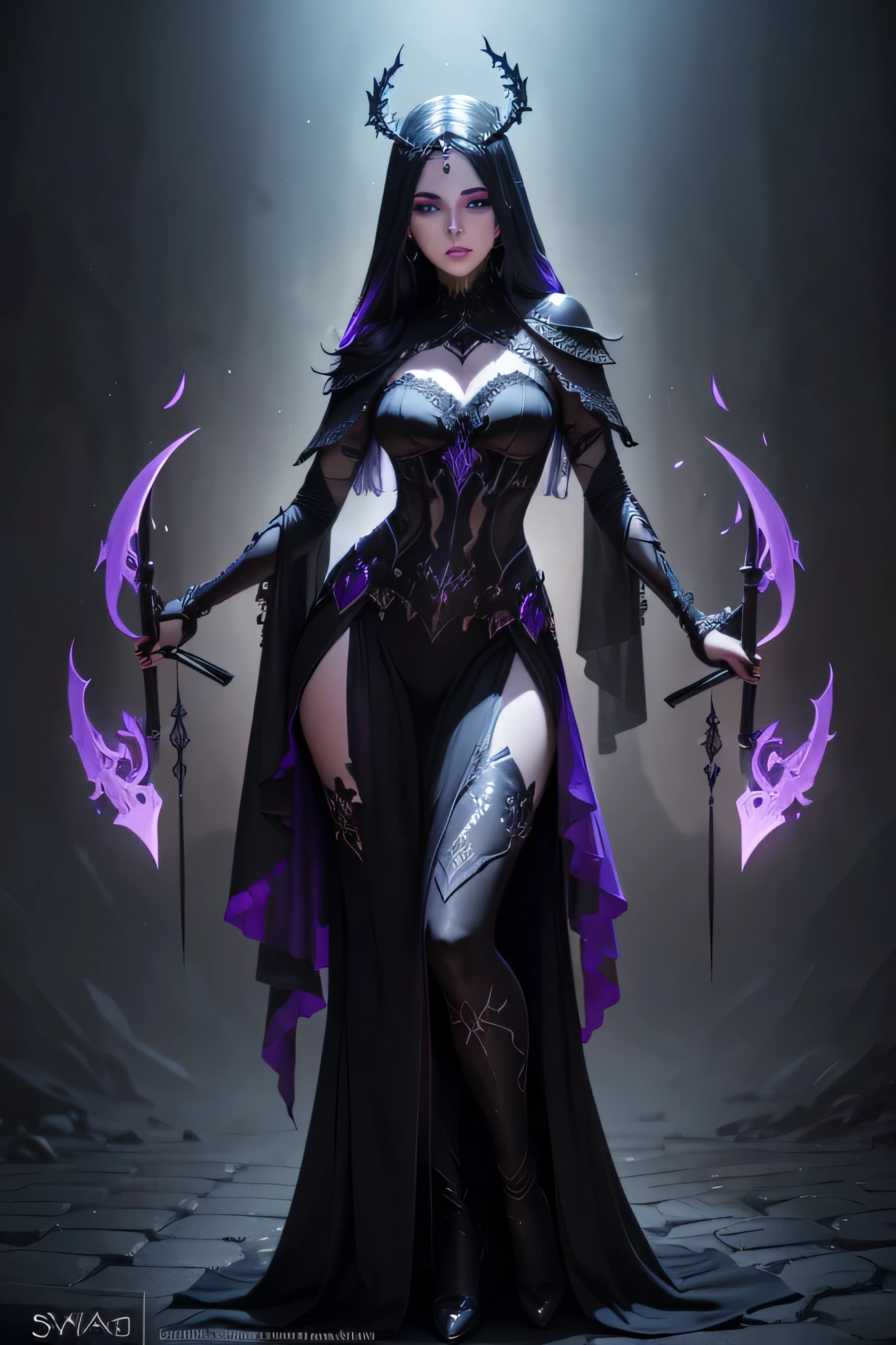 Create an image of the character Fade from the game Valorant, the bounty hunter of the nightmare. She personifies fear and anxiety, with a dark and sinister design. His appearance reflects his connection to nightmares and his ability to track and hunt down his targets.
Art style: Surrealism
Technique: ZBrush Rendering
Lighting: Atmospheric
Resolution: 4K
Colors: Grey, Black, Red and Purple
Environment: Nightmare
Composition: Full body framing
Background: Red
Attitude: Scary
Details: Tattoos on the skin
Character Description:
Body: Athletic physique
Dress: Dark and sinister design
Accessories: Symbol of nazar boncuğu on clothes and accessories
The image should convey the feeling of fear, anxiety and power that the character Fade represents. She should be portrayed in an imposing and intimidating pose, with dark tracks standing out in the environment around her. The color palette should be composed mostly of shades of gray and black, with red and purple details adding contrast and accentuating its sinister presence.
The AI must capture the details of Fade's appearance, from her hair to the tattoos on her skin, expressing her uniqueness. The image generated should evoke a sense of imminent danger and curiosity, conveying the fear and power that the character embodies. --auto --s2