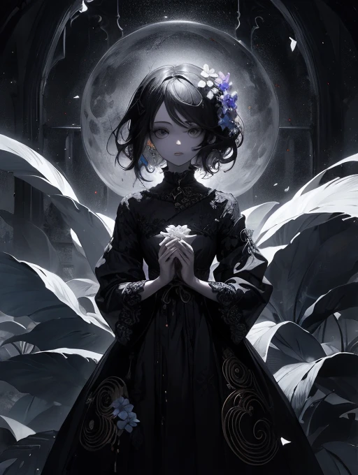 horror-themed ether fantasy concept art of breathtaking a delicate flower growing in the middle of the desert ColorART, Colorful Alien Skin DonMASKTexXL , masterpiece, Award-winning, Professional, Very detailed, grow, Celestial, ether, Picturesque, amazing, Majestic, Magic, Fantasy art, Cover art, dream-like, Creepy, Anxious, dark, Creepyな, Suspenseful, strict, Very detailed