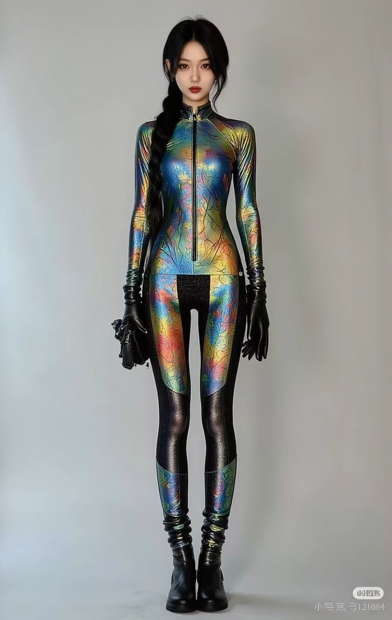 araffe in a shiny green latex outfit posing for a picture, latex shiny, latex outfits, wearing latex, latex skin, futuristic glossy latex suit, latex, rubber