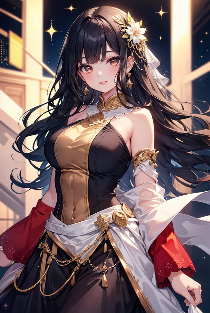 Create a character(Kimetsu no Yaiba), your eye is yellow like gold, your blue black hair, and her breath she herself created, create the breath of order with the oc, Her hair is straight, and she wears a black kimono with gold details like gold, your clothes are shorter, show her using some form of breathing, the appearance is not , She passes power to her enemies, she is the most beautiful woman in the universe, your gaze is penetrating and powerful