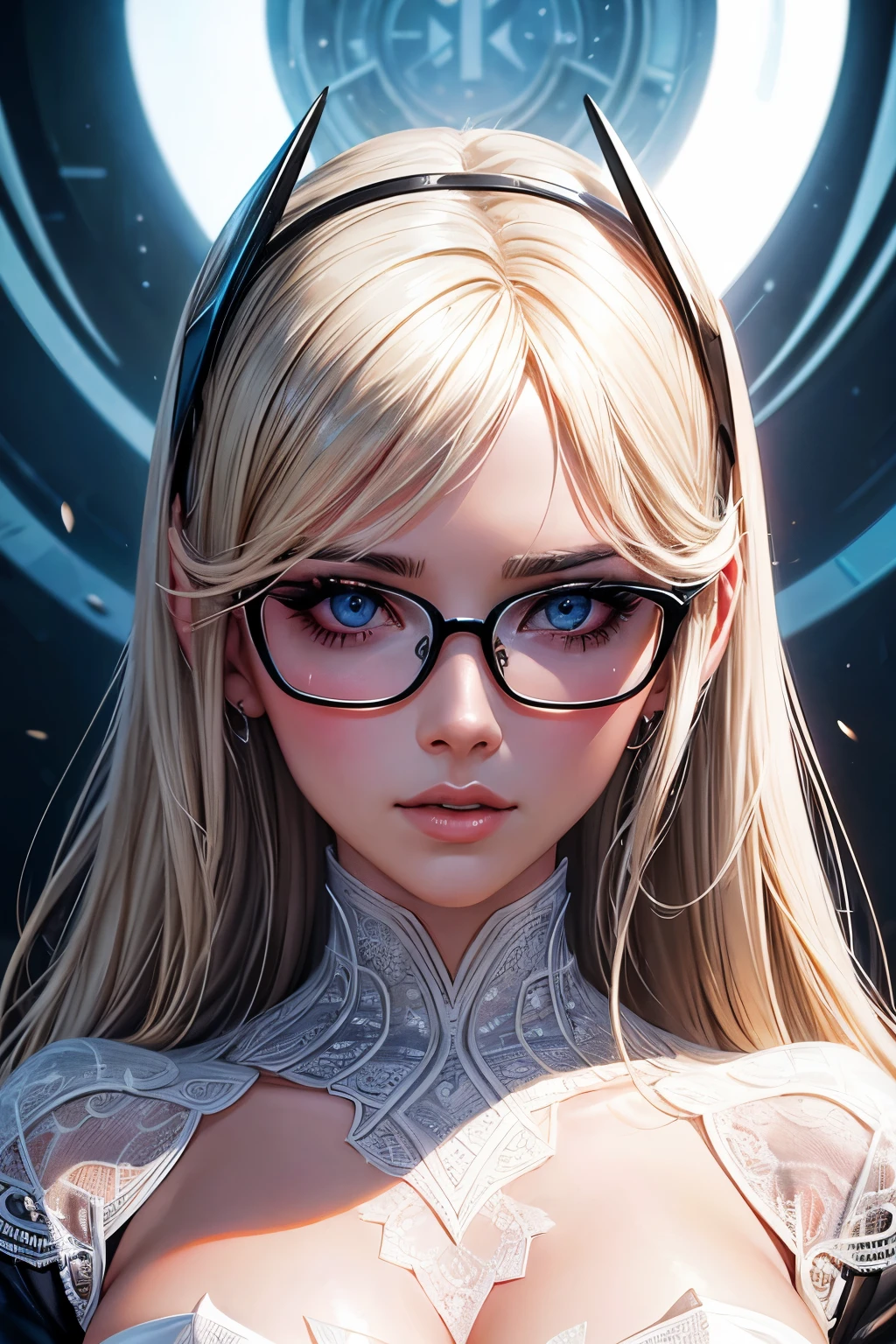 (Dark-skinned blonde erotic gal:1.25),Random hair color、((cum on chest)),((cum on mouth)),(Looking at the camera),(glares:1.4),(Evil smile:1.35)、(makeup),(mascara)、(eyeshadows)、(False eyelashes),1 Medium-breasted,Random Accessories、(eye glasses)