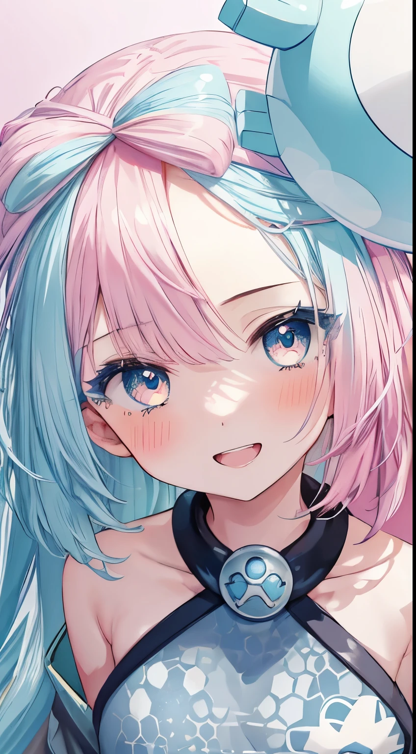 (Close-up of face), (Looking up), cute, Open your mouth Pokemon_Jonah, Jonah, Nanjamo, ****, , throw, (nsfw), kawaii,blush, smile, Highly detailed eyesと顔,  Highly detailed eyes, Ultra-realistic 8k CG，masterpiece, ,（（Detailed background，繊細な模Mr.，Intricate details, Detailed and beautiful eyes）），The best quality in the best condition，Very very very detailed face, Flat Chest, Lovely Heart Background, Water Drop, masterpiece of the highest quality, High resolution, 
Jonah, pokemon_Jonah, Taunt, lure, Mr.々A pose, Round hair ornament, Long Hair, Long Hair, Pink and light blue hair,  Jagged teeth, belly button,  Yellow hoodie, Large size hoodie, 1 girl, whole body,Olympic, Looking into the camera, 1 girl, , software, High resolution,masterpiece of the highest quality, ,1 girl