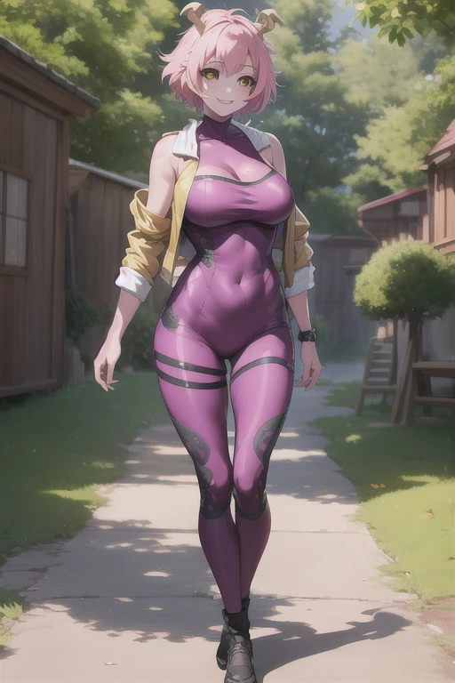 1girl, (((solo))), masterpiece, (high detail:1 1), Rough face, Natural skin, high quality, Hinata Hyuga,(((long wavy hair))), long detailed hair, white eyes,(Big breasts:1.2 ),( smile:1.2),Face blush, (arm behind head:1.5),Sexy figure, perfect bodies, beautiful eyes, (Detailed face and eyes), (face: 1 2), voices, Extra, real photo, ... ... ........... PSD, sharp focus, contrast lighting, Delicate skin, High definition 8K, incredible details, realistic, professional photo shooting, 8K UHD, SLR camera, soft lighting , high high quality, film grain, Fujifilm XT3, magic, particle FX, (((she wears tight body suit, long sleeves, black boots, knee protectors, arm protectors))), (looking at viewer), beautiful smile, (((show cameltoe))), nipples, (((in the forest, cherry blossom petals))), (((clothes on))), (((standing full body))), ((snow))