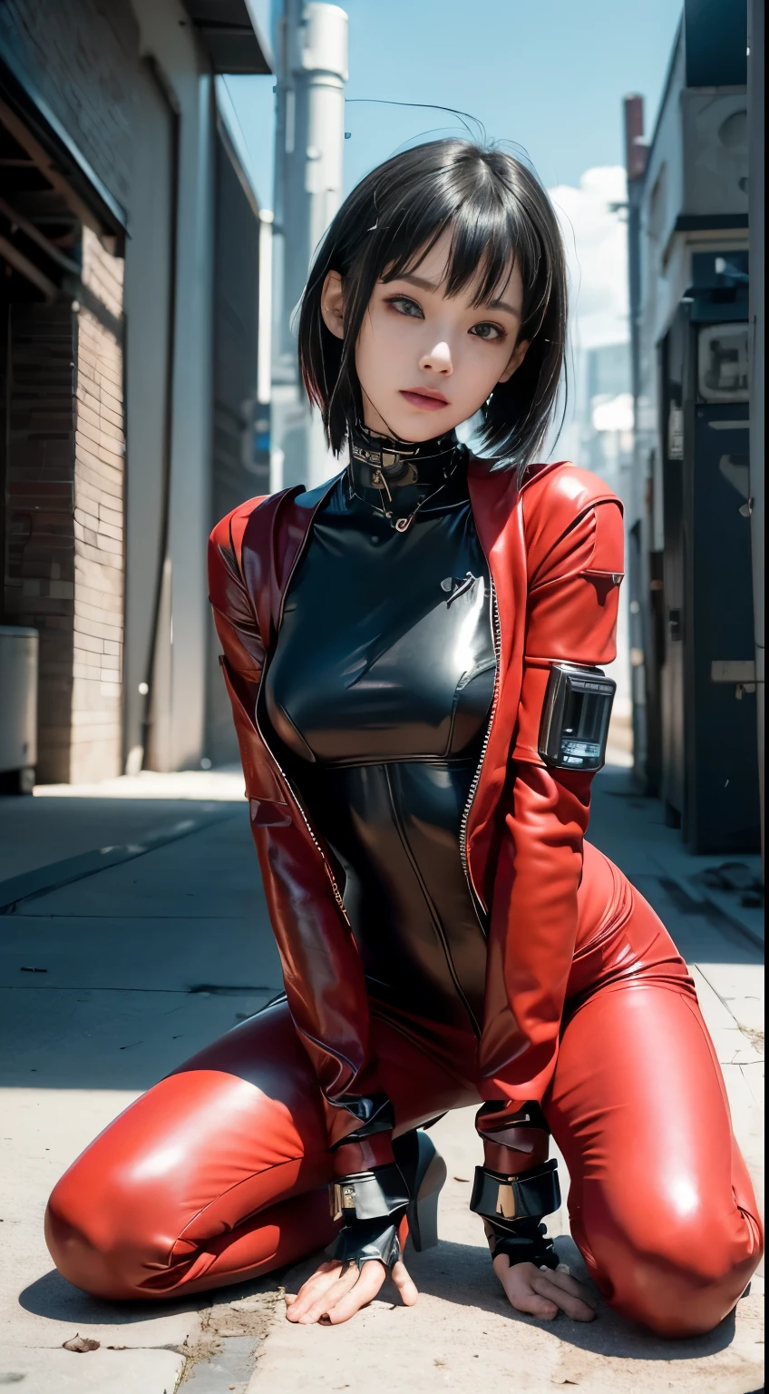 Female Nurse、One woman、Women in Japan、Wear a medical mask、Wear red glasses、rubber glove、Brown hair、short-cut、Black full-leg stockings、23years old、elegent、Slim Abs Beauty:1.3、Delicat eyes、二重まぶた、Sateen