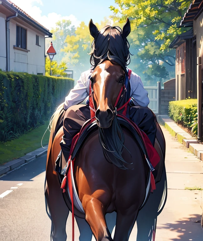 There is a horse🐴　I can see the horse&#39;s face🐴　Having a Christmas party with the horses🐴　niji style , Kirisame Marisa, 1girl, Blonde hair, witch hat, yellow eyes, long hair, vest, apron, bow, short sleeves, hat bow, braid, puffy sleeves, skirt Masterpiece, fine detail, overhead view, 4K, 8k, 12K, alone, alone, beautiful girl, white woman, Marisa Kirisame, Blonde, long hair, hat, straddling a broom, legs in the air, legs hanging, crotch on a stick, night, dark, forest, lantern, lantern, Kirisame Marisa, 1girl, Blonde hair, witch hat, yellow eyes, long hair, vest, apron, bow, short sleeves, hat bow, braid, puffy sleeves, skirt Riding a black horse🐎　There are black horses around🐎　Christmas night illumination　Snow covered Christmas tree　Horse and Marisa🐴　There is a horse🐎　White Christmas🎄　クリスマスパーティー🎂🍸️