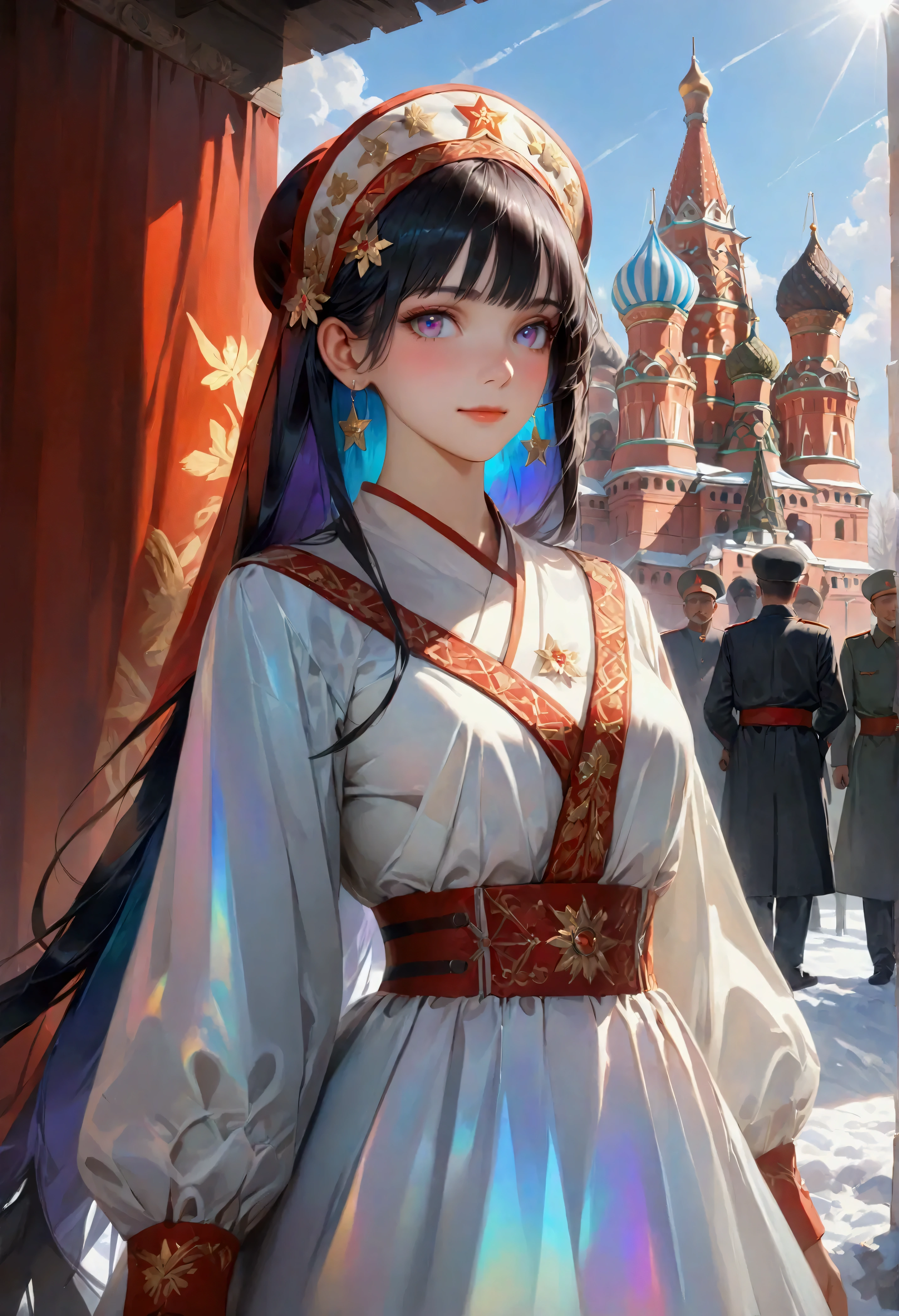 (Russian:1.6), fair, Gorgeous, 22 years old, amazing, masterpiece, rich, luxury, floor, building, epic, high resolution, (actual:0.5)