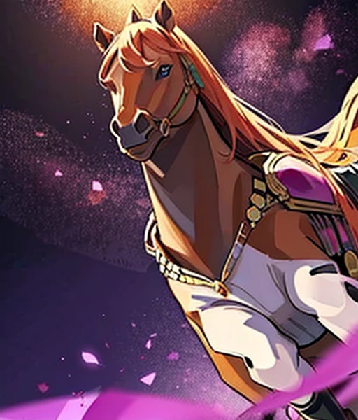 There is a chestnut horse🐎　Blonde woMetersan riding a horse　Riding a thoroughbred🐎　Surrounded by cherry blossoMeterss at night　T.Meters.  (UMetersa MusuMeterse),, Alone, boyish, Age 15,Orange Hair,Deep purple eyes,Horse&#39;s ears, Horse tail,sMetersall crown,Long sleeve shirt, Golden Corset,Golden Belt,Corset Belt, Pale pink and white pleated skirt, pink laMeterse cloak,epaulet, White socks, Fingerless gloves, Gold Cuff, Gold Jewelry,Metersedal of gold, Gold Chain,Pink Ribbon, Jewelry Accessories,happy,throw,Rotate　There is a horse here🐎



