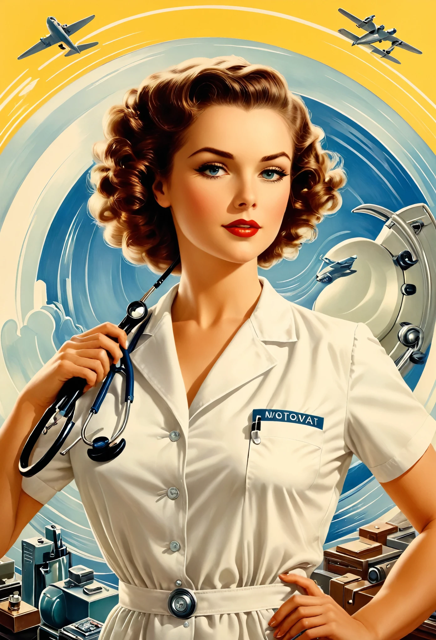 /I art-deco recruiting propaganda pin-ups promoting women doctors --ar 2:3 --personalize mkscckm --stylize 469 --v 6.1