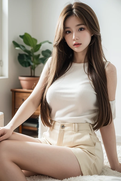 Redhead woman with Brazilian hair