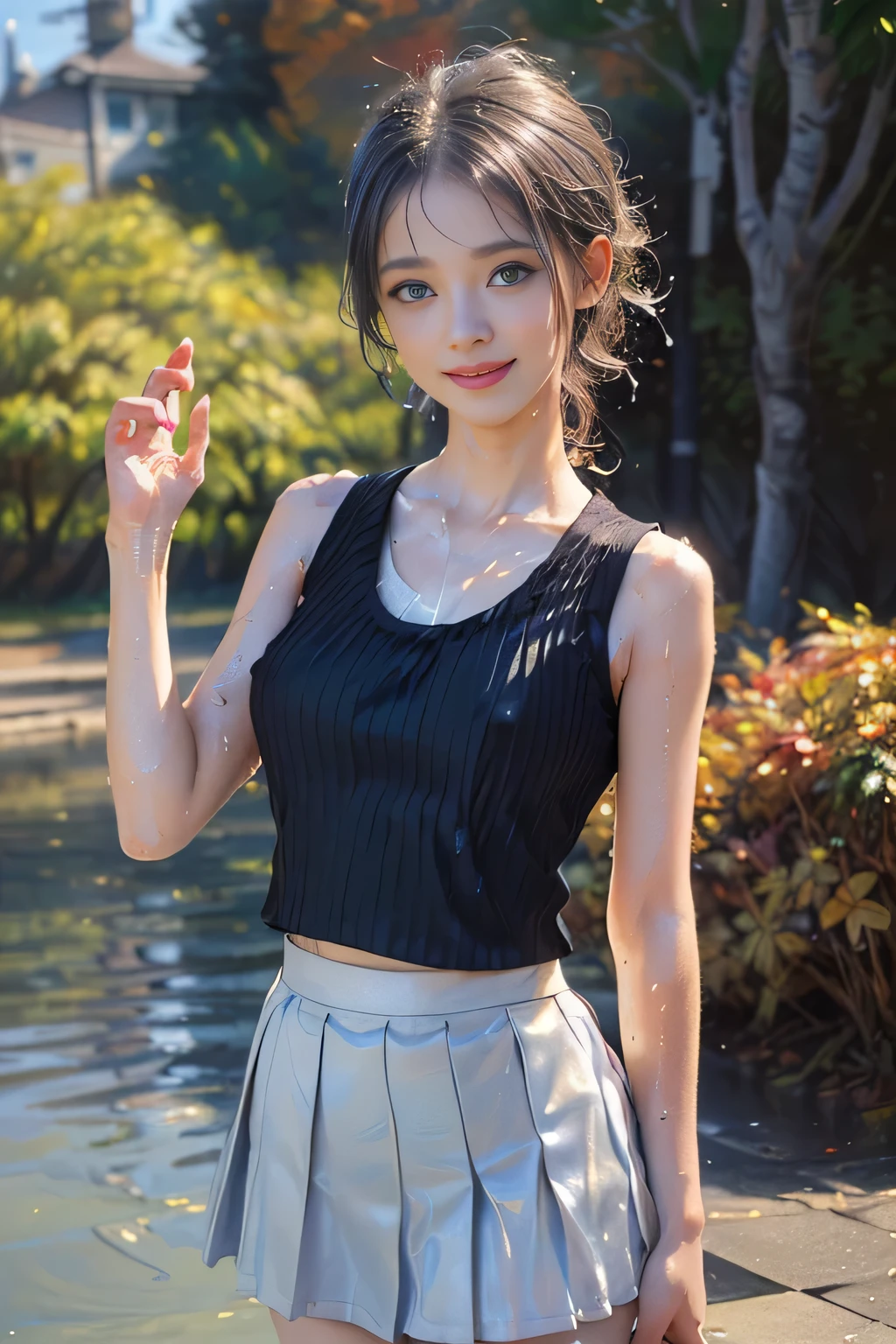 ((1 female: 1.5)), (anatomically correct proportions), (sexy proportions), ((sexy poses)), ((whole body: 2)), detailed face, detailed hair, Detailed skin, ((small face: 1.2)), thin waist, (large breasts), ((short torso)), ((1 screen)), 8K, RAW shot, highest quality, ((masterpiece)) , realistic photo, shot above the knee, (beautiful face like a Japanese actress), 15-year-old beauty, (((raining city street in the near future: 1.5))), (neon sign In a beautiful city: 1.5), ((beautiful woman standing in the rain)), ((body is soaking wet)), (((sheer off-shoulder blouse is (wet)))), ((wet (Sticking to the skin) off-shoulder blouse: 1.5)), ((body-fitting off-shoulder blouse)), ((no bra: 1.5)), (((nipple shadow: 1.5))), (( light-colored blouse)), ((tight skirt is (wet): 1.5)), (((wet hair: 1.8))), (((wet bangs: 1.8))), (sad expression)