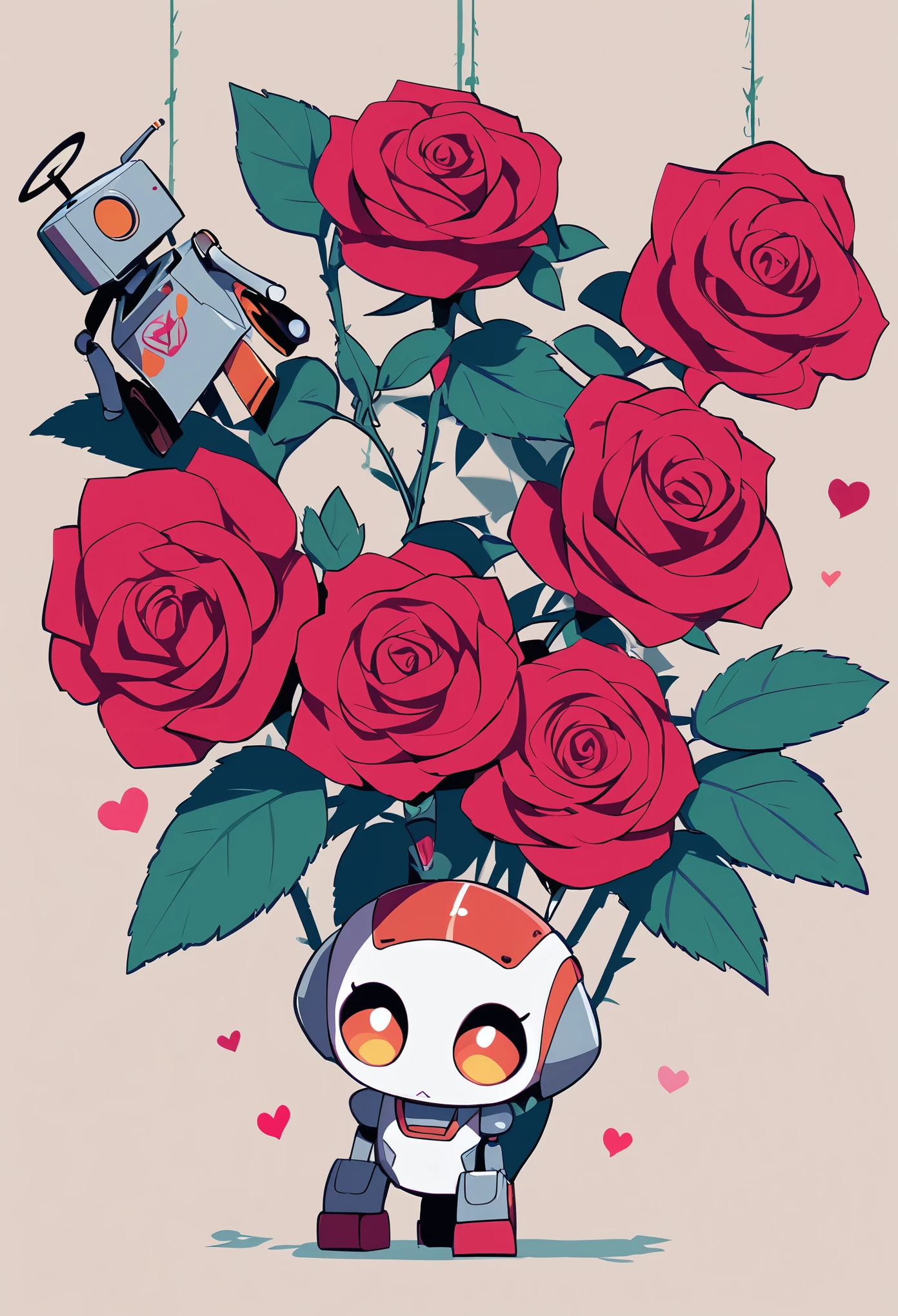 Rose，small robot，cute