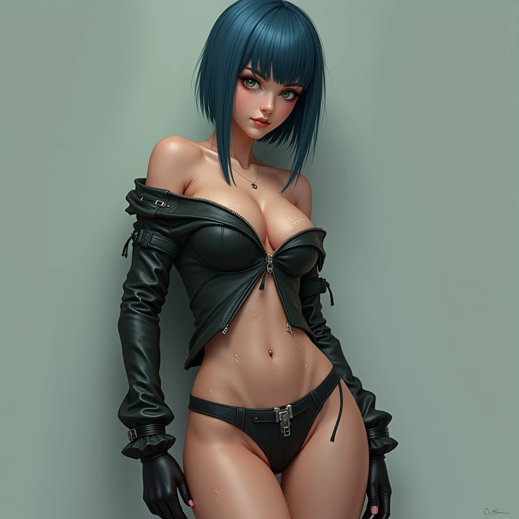 <lora:gwen_(total_drama)v2:0.8>, gwen(total drama), masterpiece, best quality, 1girl, pantyhose, breasts, solo, piercing, torn clothes, skirt, boots, ear piercing, short hair, outdoors, torn pantyhose, blue hair, sitting, jewelry, looking at viewer, knee boots, cleavage, choker, large breasts, makeup, disposable cup, day, clothes lift, black skirt, skirt lift, bangs, black footwear, black lips, navel, miniskirt, tree, cup, lipstick, black nails, earrings, midriff, necklace, underwear
