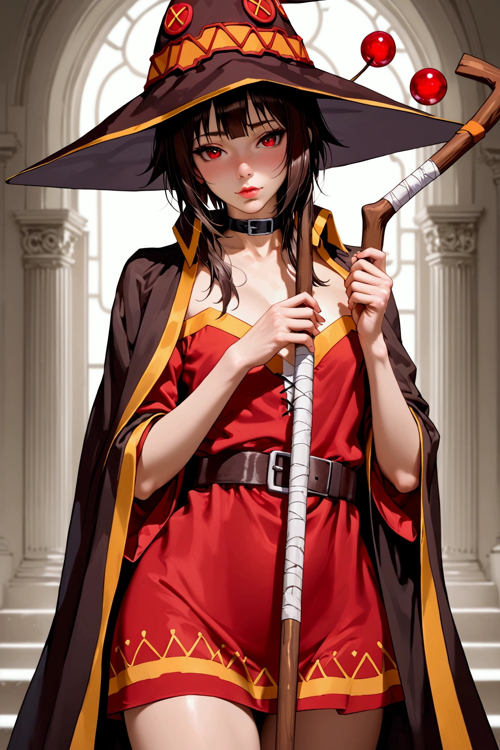 Megumin grinding her pussy on her wizards staff until she orgasms