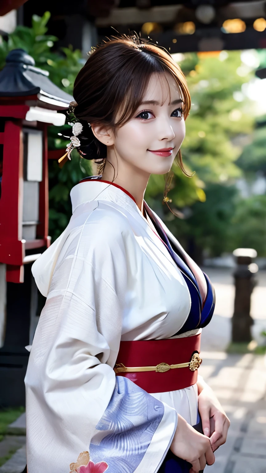 (RAW shooting, Photorealistic:1.5, 8k, Highest quality, masterpiece, Ultra-high resolution), sengoku, Perfect dynamic composition:1.2, Realistic:1.3, Highly detailed skin and facial textures:1.3, A slender female samurai holding a Japanese sword pointing upwards:1.1, beautifully、aesthetic:1.2, Cute and sexy beauty, Perfect Style, Wear an exquisite ring, war, water, Wind, thunder, ice, Fair skin, Very beautiful face, (Mid-chest, Chest gap), (Embarrassed smile, Her facial expression when she felt intense caressing, Facial expressions when feeling happy), (Wearing a sexy sengoku uniform:1.1, Off the shoulder), (Beautiful Blue Eyes, Beautiful erotic eyes:0.8), (Too erotic:0.9, Fascinating:0.9), Full Body Shot, Japanese castle in the background(Full Body Shot)(Carbowie shot)