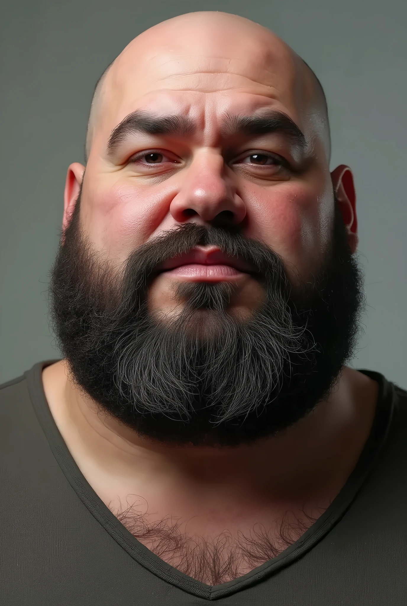 Create a 62 year old man, calvo, White sparse beard And a little overweight