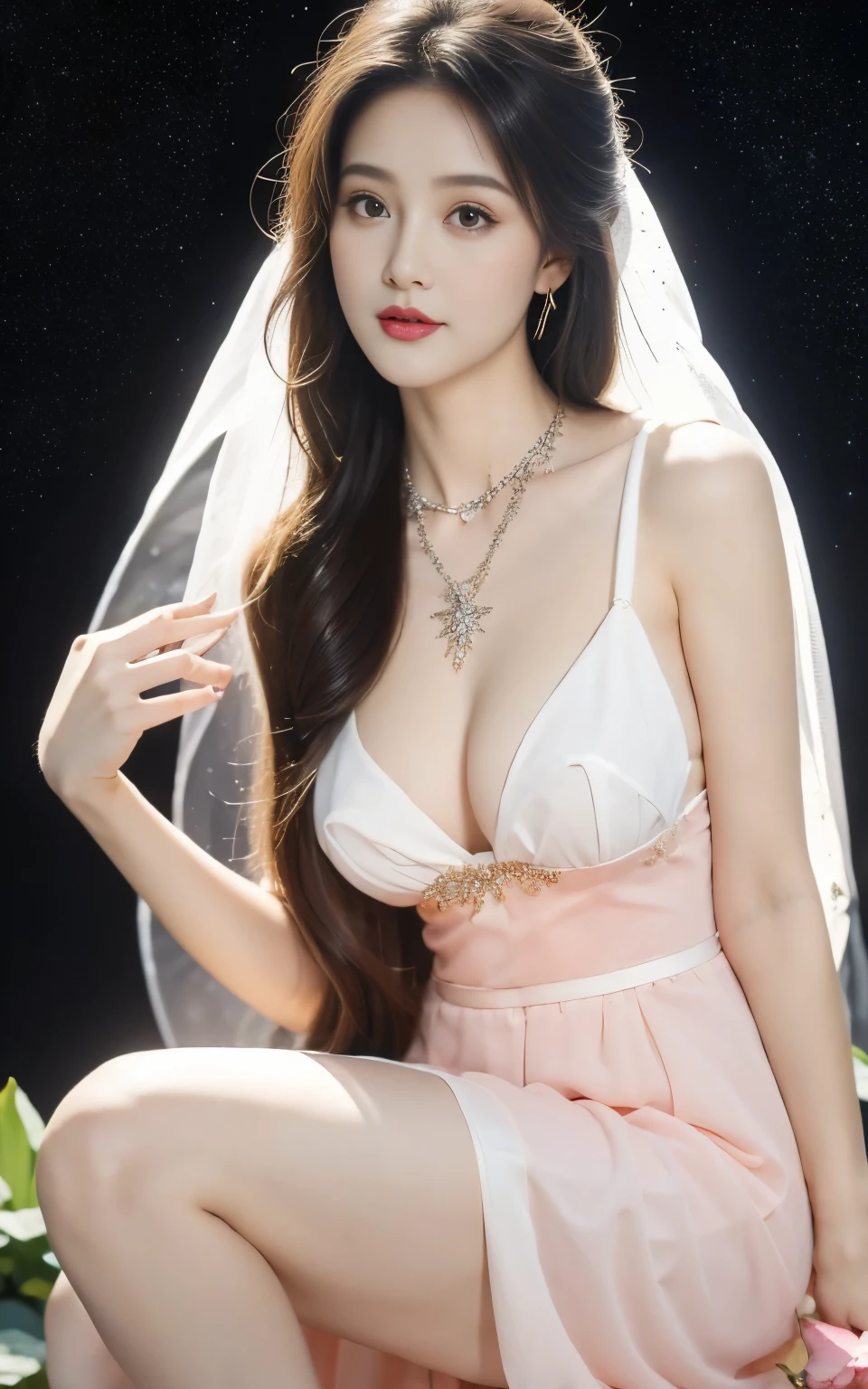 excellent、​masterpiece、Golden Eyes、white  clothes、look up to、The upper part of the body、brown haired、light skinned、(Aesthetic、pure beauty)、(flawless、Location Details)、Black lace camisole、Bedrooms、Bright lighting、(femele、epic beauty、overhead lens、exquisite character art)