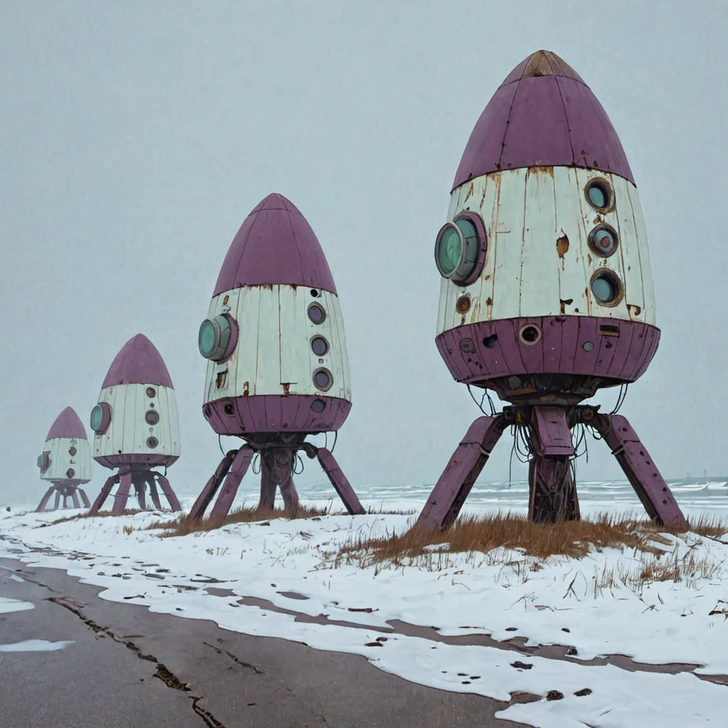 (beach:1.5) derelict a row of spaceships (blizzard:1.3) Simon Stalenhag style Blanched Almond,Paris White,Amethyst Smoke