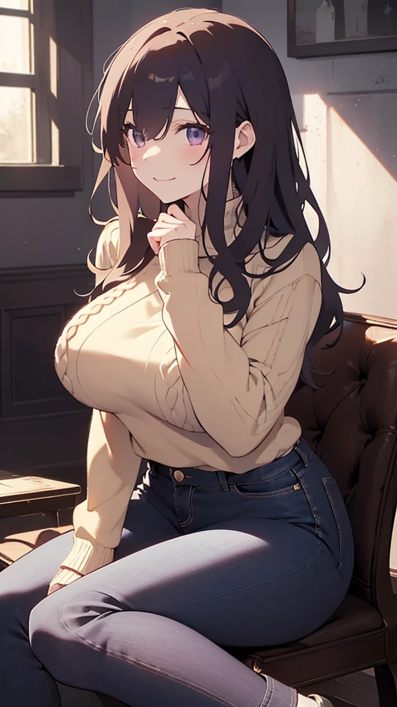 Ginormous breasts, brown short bold curly hair, blue eyes, glass of milk, terrace, table, sitting, nipples, modern city, 1girl, jeans, filling glass with breast milk, round glasses, crystal necklace, bracelets, huge butt, drinking milk, pregnant