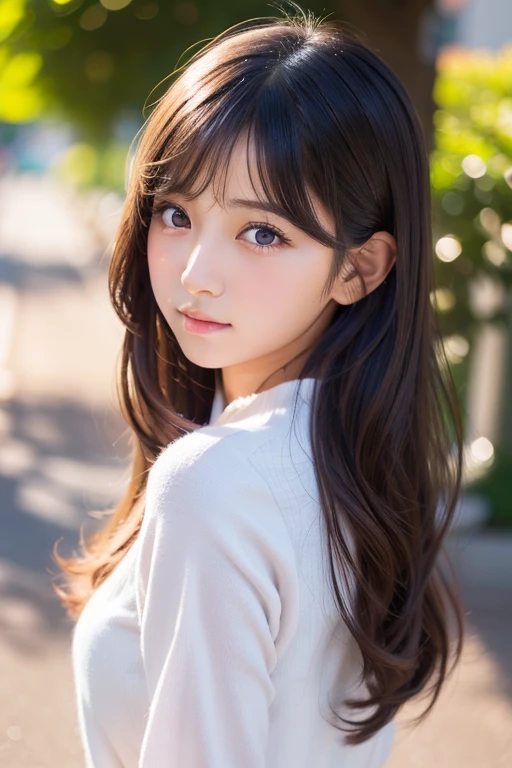 kawaii japanese high High school girl, One girl, Beautiful detailed eyes Beautiful detailed lips, Very detailed顔と頭, Long eyelashes, , High school girl, Cute expression, Standing pose, sunlight, Warm lighting, Vibrant colors, Soft Focus, Very detailed, 8k, Realistic, Intricate details, Digital Art