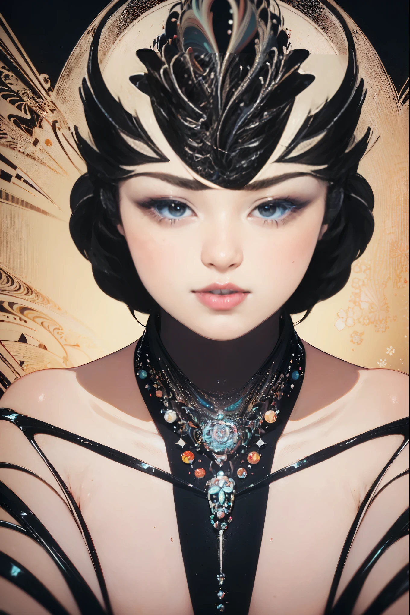(absurdres, highres, ultra detailed), 1girl, solo, extremely detailed eyes, (official art, beautiful and aesthetic:1.2), (fractal art:1.2), (full body, naked body:1.2), (breasts, :1.2), colorful, highest detailed