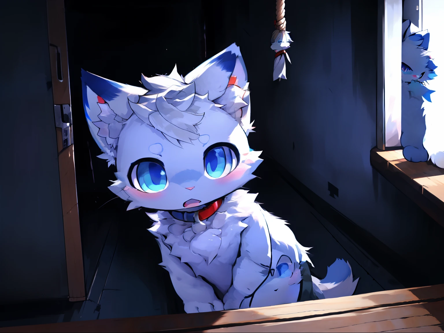 anime - style picture of a cat standing in a room with a window, pov furry art, (nsfw) not safe for work, by Shitao, by Yuumei, commission for high res, trending on artstation pixiv, full body portrait of a short!, detailed fanart, fullbody commission for, furry art!!!, at pixiv, anthro cat