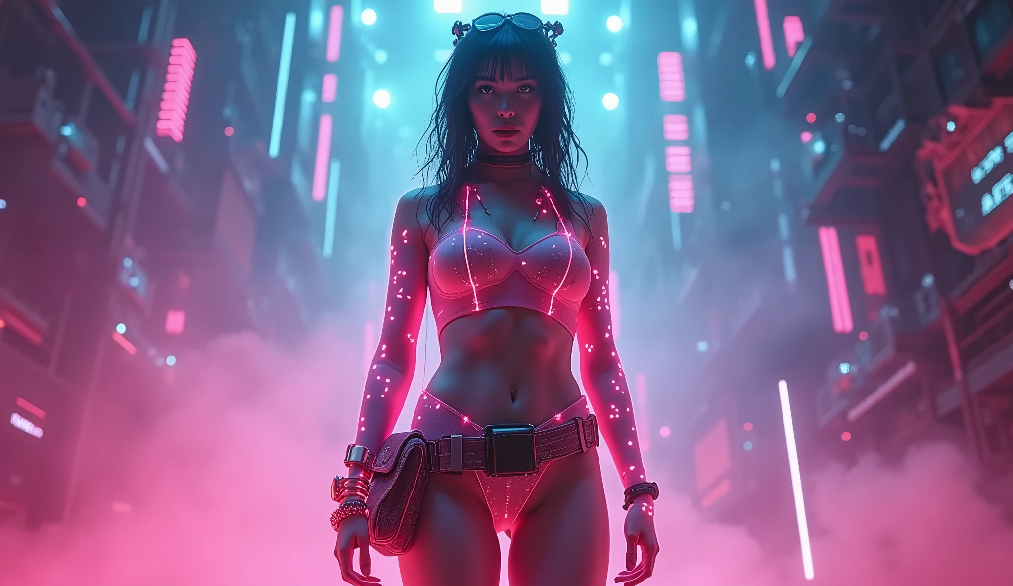 Mayan Indian nude, full body, front view, perfect feet, perfect hands, ((nude)) ((Front View)),((Neon Pink Tattoos)), vivid neon colors, intricate details, highly detailed, masterpiece, cinematic lighting, masterpiece, UHD, 8k 