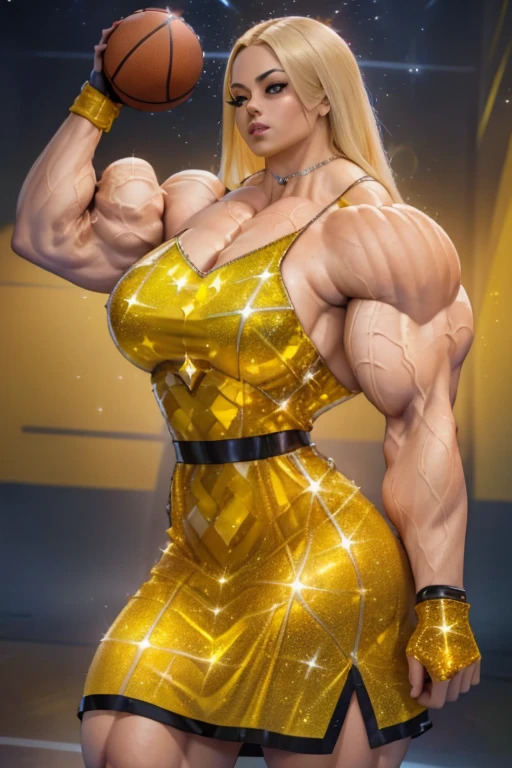 (((Massive Female Bodybuilder:1.5))), ((Muscular Quadriceps)), (NSFW:0.99), Dragon Ball, Android 18, 1 girl, ((bimbo)), short blond hair, blue eyes, puffy lips, painted lips, thick lips, evil smile face, wide hips, thick thighs, ((enormous round fake breast)), huge round Bella bellz ass, shiny skin, high waist pink bikini, looking back, picture from above
