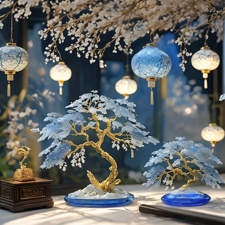 Best quality practical, photoPractical, Very detailed, Rich colors，Blue，粉Red，Red，Blue，Golden，money
((Miniature Landscape)),(Chinese Architecture)，sacred tree，Highly detailed carving on "South Iceland" porcelain,
Ultra wide angle,Accent Lighting,Volumetric Lighting,Backlight, (Detailed lighting),((Extremely delicate and beautiful)),dramatic_shadow,Rays_track,HDR