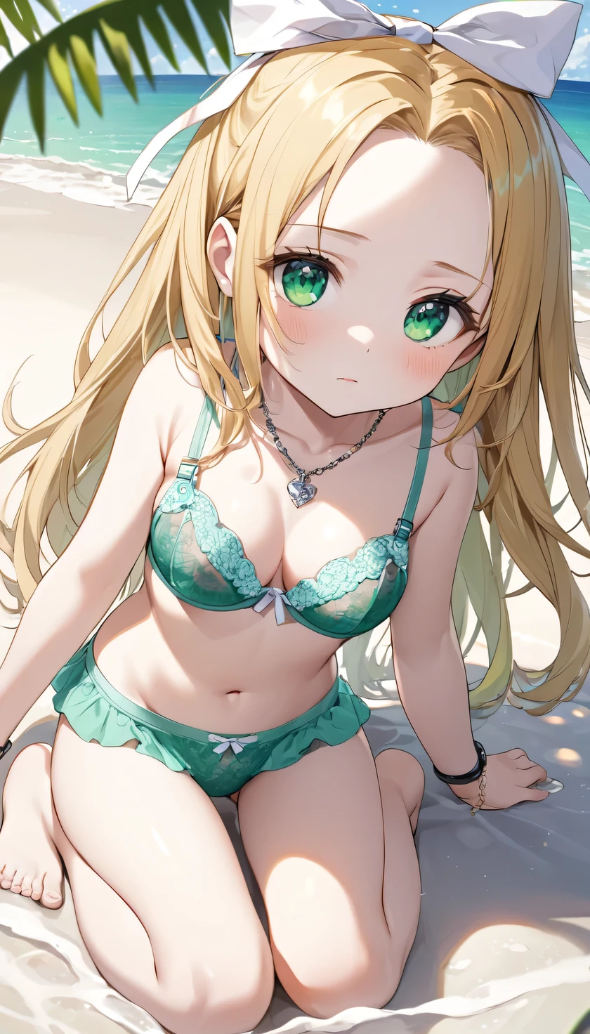 ((8k, Highest quality, masterpiece: 1.3)),Ultra-high resolution,(1 girl, alone), (Color changing eyes, Ultra-detailed, Expressive brilliance, Glitter, Glowing Eyes), Highly detailed eyes, Highly detailed face, Random Hair, ((pastel colour)),In the soft glow of the afternoon sun filtering through sheer curtains, a young woman with long, wavy chestnut hair lies comfortably on her back atop a plush, neatly made bed in her cozy bedroom. She is wearing a sleek emerald green bikini that complements her sun-kissed skin. Her legs are naturally spread, one knee bent slightly to add a sense of relaxed ease to her pose. Her arms are stretched above her head, fingers entwined as she gazes peacefully upward, a gentle smile playing on her lips. The camera captures the scene from a high angle directly above her, highlighting the serene ambiance of the room adorned with minimalist decor and the warm, inviting atmosphere created by the late afternoon light.